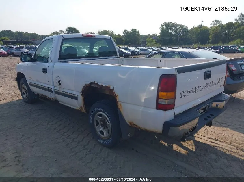 2001 Chevrolet Silverado 1500 VIN: 1GCEK14V51Z185929 Lot: 40293031