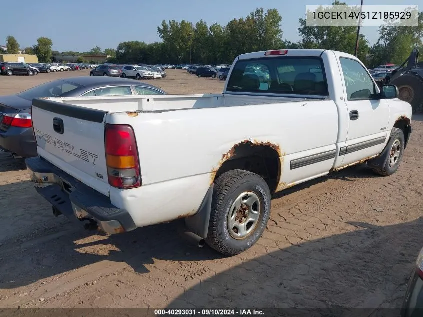 2001 Chevrolet Silverado 1500 VIN: 1GCEK14V51Z185929 Lot: 40293031