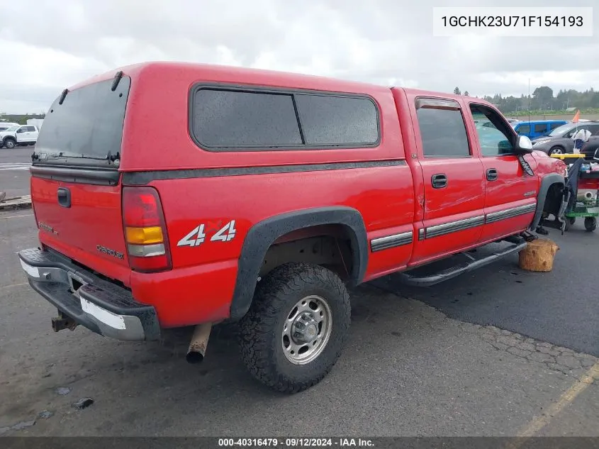 2001 Chevrolet Silverado 2500Hd Lt VIN: 1GCHK23U71F154193 Lot: 40316479