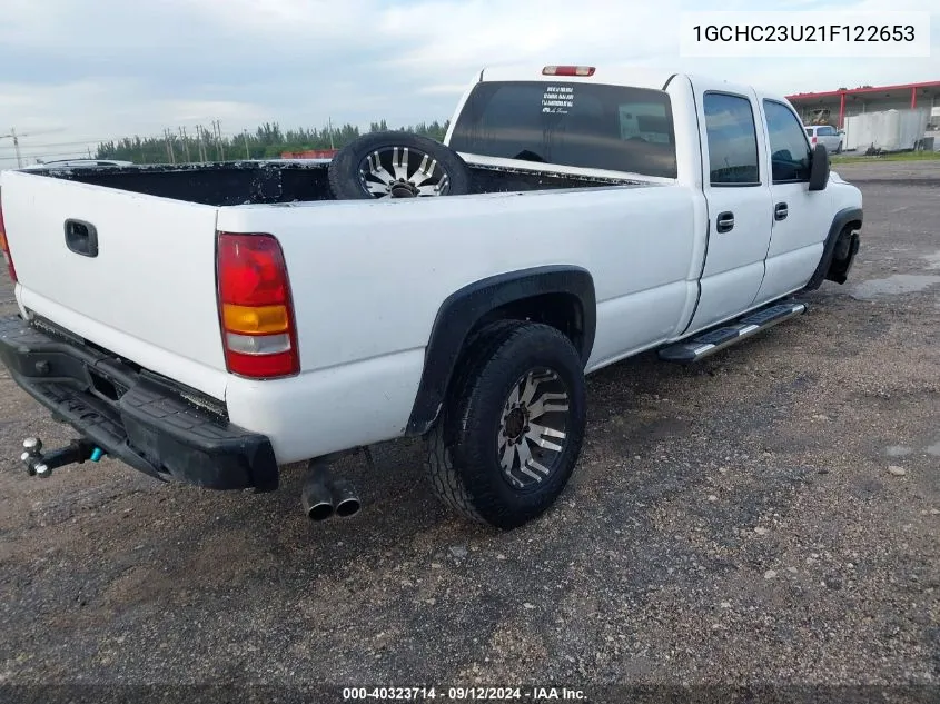 2001 Chevrolet Silverado 2500Hd C2500 Heavy Duty VIN: 1GCHC23U21F122653 Lot: 40323714