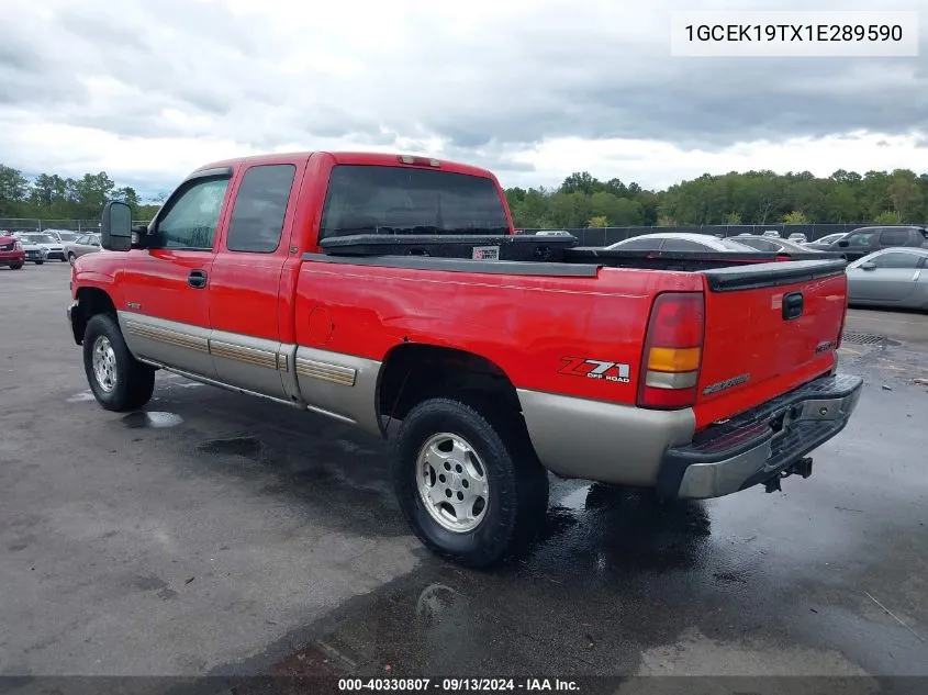 2001 Chevrolet Silverado K1500 VIN: 1GCEK19TX1E289590 Lot: 40330807