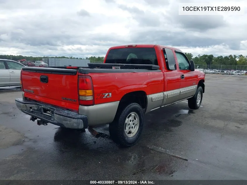 2001 Chevrolet Silverado K1500 VIN: 1GCEK19TX1E289590 Lot: 40330807