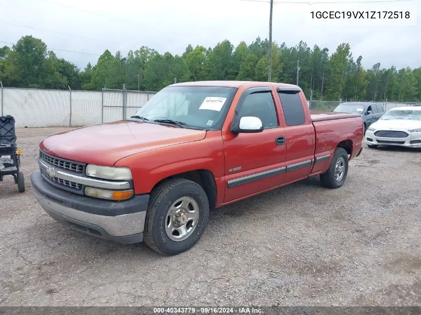 2001 Chevrolet Silverado 1500 Ls VIN: 1GCEC19VX1Z172518 Lot: 40343779