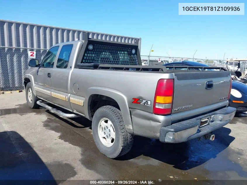 2001 Chevrolet Silverado 1500 Ls VIN: 1GCEK19T81Z109936 Lot: 40350264