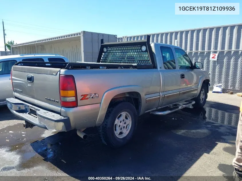 2001 Chevrolet Silverado 1500 Ls VIN: 1GCEK19T81Z109936 Lot: 40350264