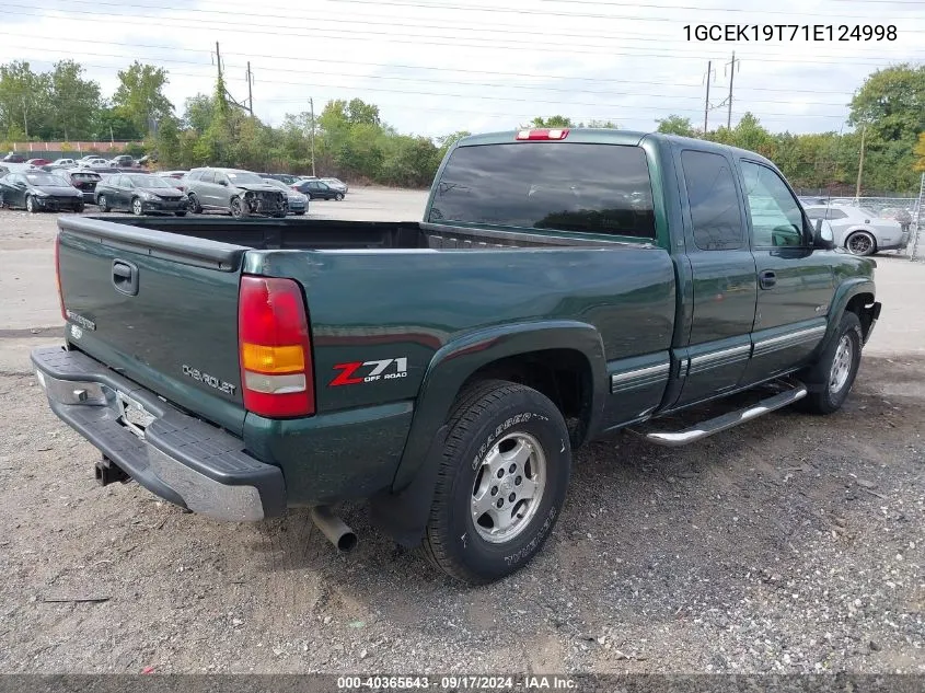 2001 Chevrolet Silverado 1500 Lt VIN: 1GCEK19T71E124998 Lot: 40365643