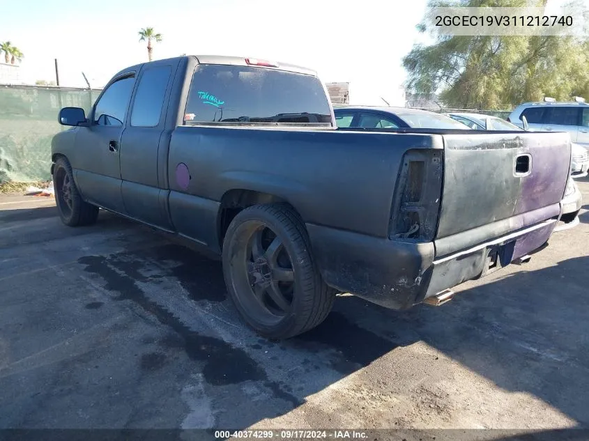 2001 Chevrolet Silverado 1500 Ls VIN: 2GCEC19V311212740 Lot: 40374299