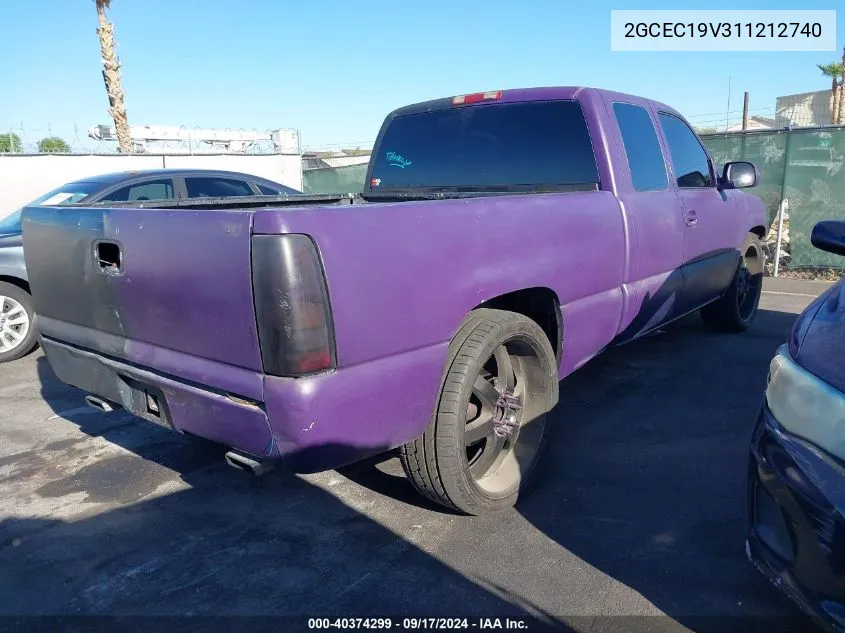 2001 Chevrolet Silverado 1500 Ls VIN: 2GCEC19V311212740 Lot: 40374299