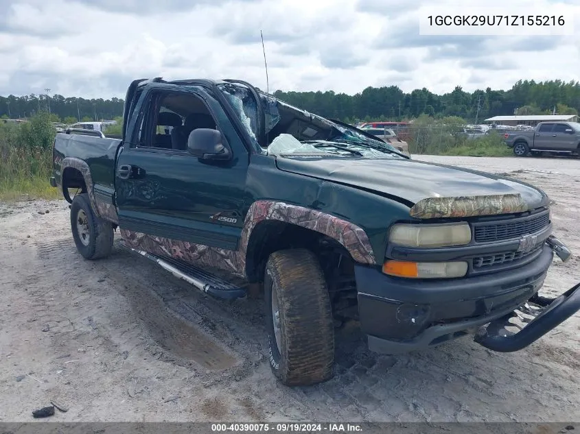 2001 Chevrolet Silverado 2500 Ls VIN: 1GCGK29U71Z155216 Lot: 40390075