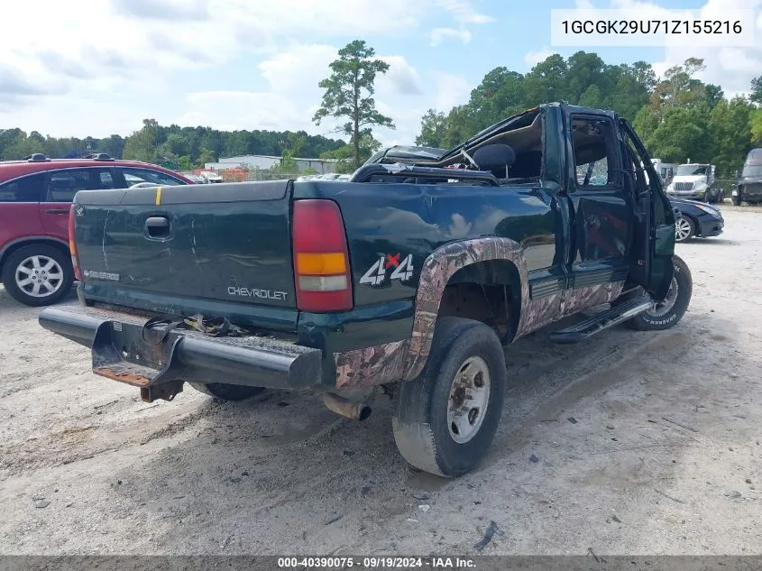 2001 Chevrolet Silverado 2500 Ls VIN: 1GCGK29U71Z155216 Lot: 40390075