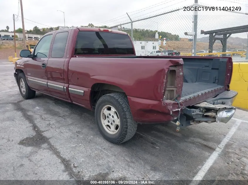 2001 Chevrolet Silverado 1500 Ls VIN: 2GCEC19V811404249 Lot: 40395106