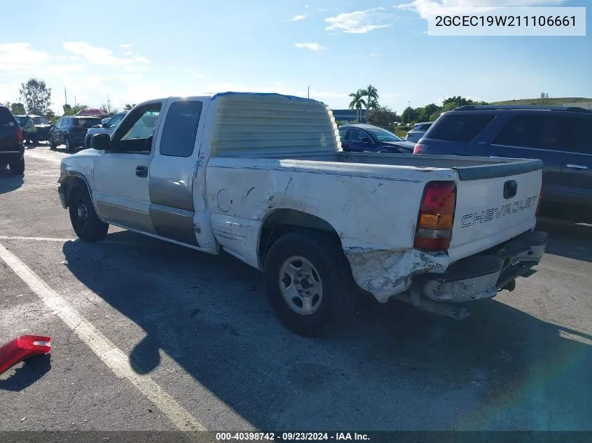 2001 Chevrolet Silverado 1500 C1500 VIN: 2GCEC19W211106661 Lot: 40398742