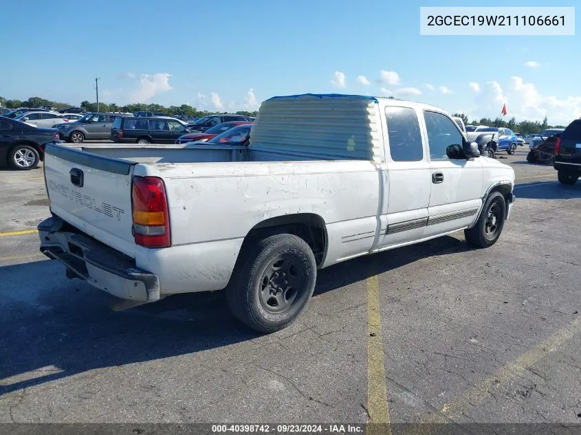 2001 Chevrolet Silverado 1500 C1500 VIN: 2GCEC19W211106661 Lot: 40398742