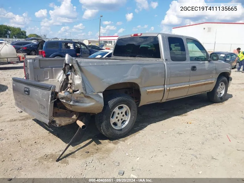 2001 Chevrolet Silverado 1500 Ls VIN: 2GCEC19T411135665 Lot: 40405551