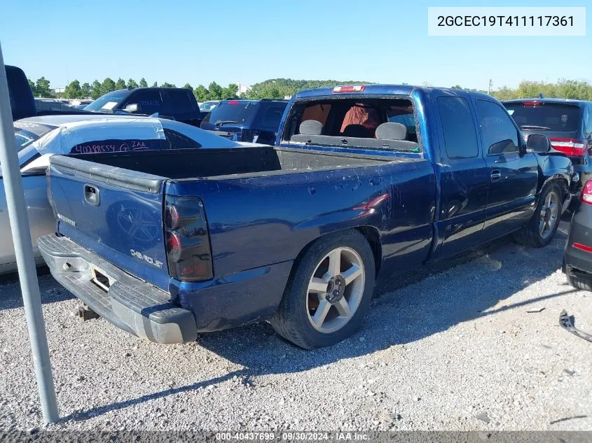 2001 Chevrolet Silverado 1500 Ls VIN: 2GCEC19T411117361 Lot: 40437699