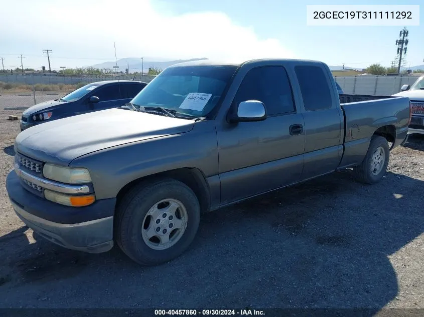 2001 Chevrolet Silverado 1500 Ls VIN: 2GCEC19T311111292 Lot: 40457860