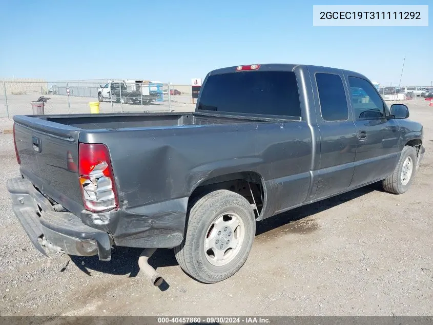 2001 Chevrolet Silverado 1500 Ls VIN: 2GCEC19T311111292 Lot: 40457860