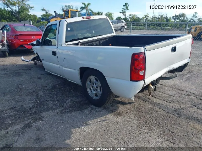 2001 Chevrolet Silverado C1500 VIN: 1GCEC14V91Z221537 Lot: 40464690