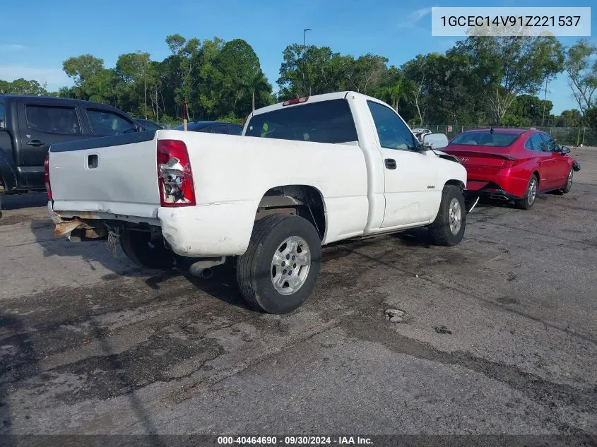 2001 Chevrolet Silverado C1500 VIN: 1GCEC14V91Z221537 Lot: 40464690