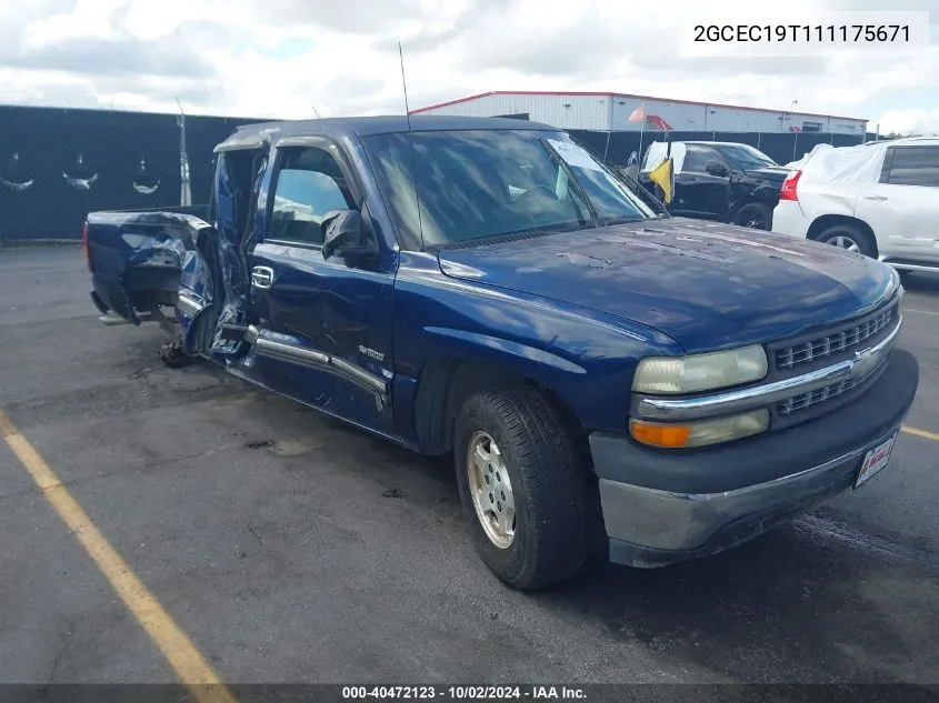 2001 Chevrolet Silverado 1500 Ls VIN: 2GCEC19T111175671 Lot: 40472123