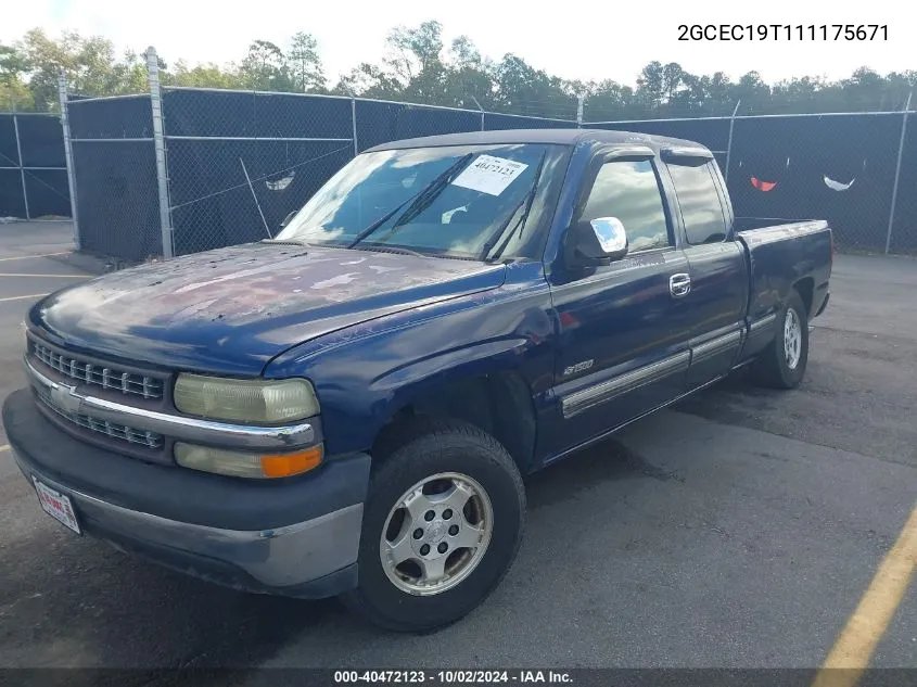 2001 Chevrolet Silverado 1500 Ls VIN: 2GCEC19T111175671 Lot: 40472123