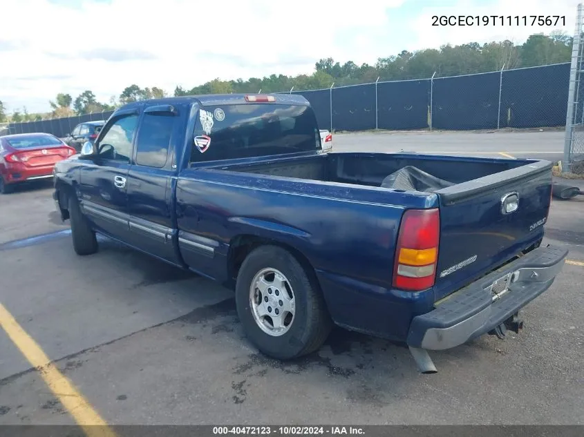 2001 Chevrolet Silverado 1500 Ls VIN: 2GCEC19T111175671 Lot: 40472123