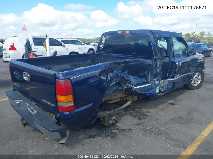 2001 Chevrolet Silverado 1500 Ls VIN: 2GCEC19T111175671 Lot: 40472123