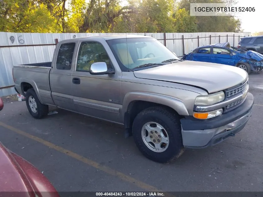 1GCEK19T81E152406 2001 Chevrolet Silverado 1500 Lt