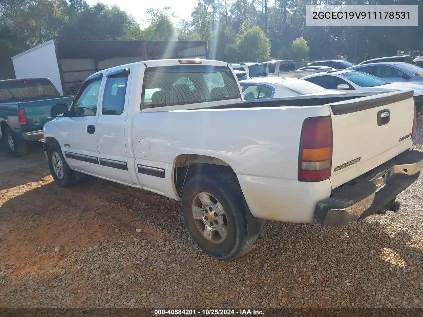 2001 Chevrolet Silverado 1500 Ls VIN: 2GCEC19V911178531 Lot: 40584201