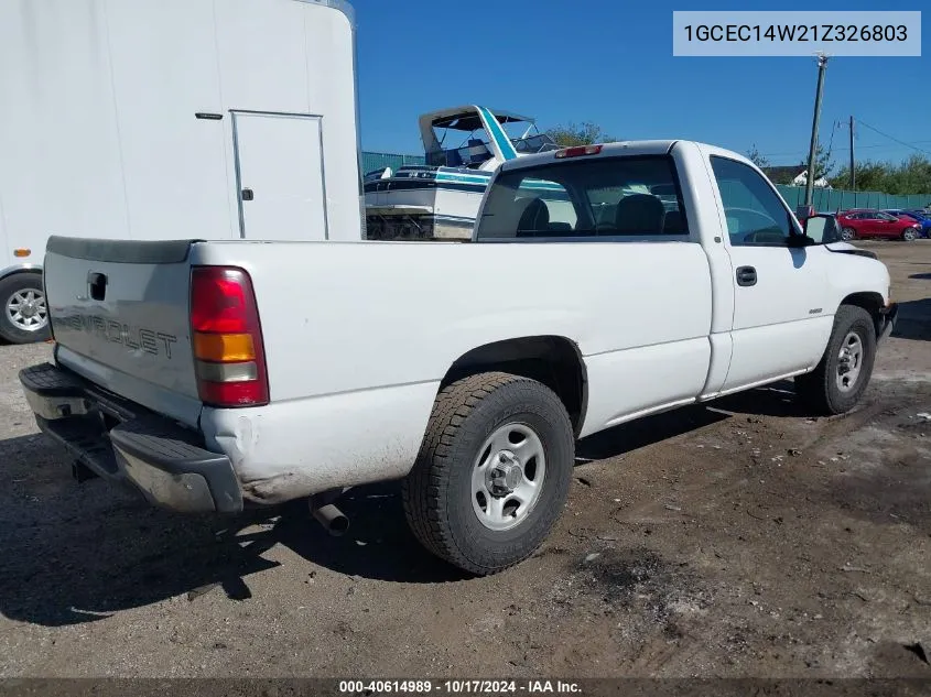 1GCEC14W21Z326803 2001 Chevrolet Silverado 1500 C1500