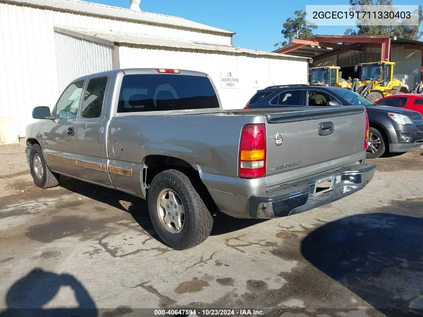 2GCEC19T711330403 2001 Chevrolet Silverado 1500 Ls