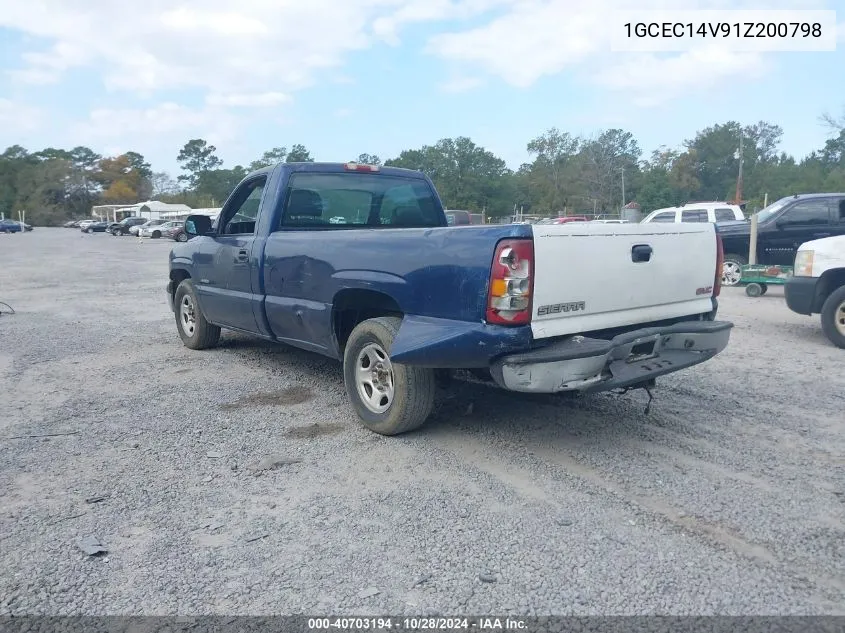 2001 Chevrolet Silverado 1500 VIN: 1GCEC14V91Z200798 Lot: 40703194