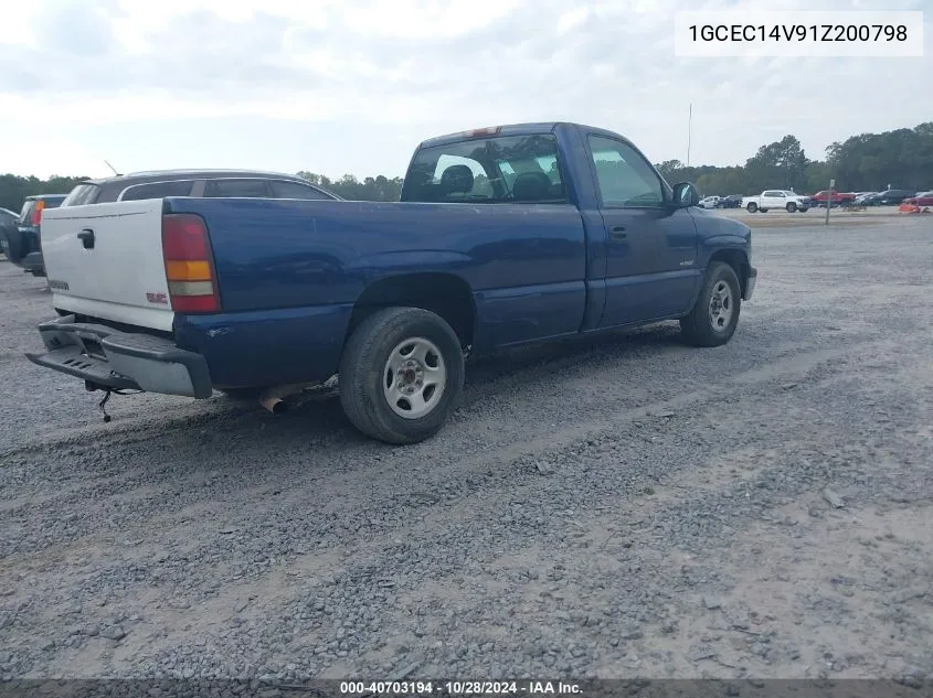 2001 Chevrolet Silverado 1500 VIN: 1GCEC14V91Z200798 Lot: 40703194