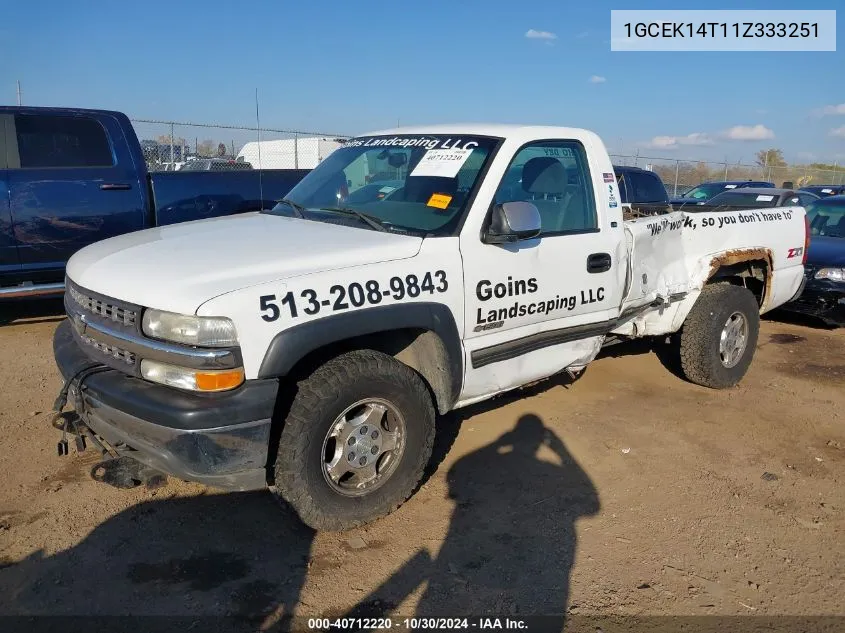 2001 Chevrolet Silverado 1500 Ls VIN: 1GCEK14T11Z333251 Lot: 40712220