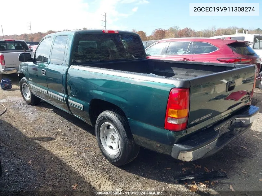 2001 Chevrolet Silverado 1500 Ls VIN: 2GCEC19V911308274 Lot: 40735054