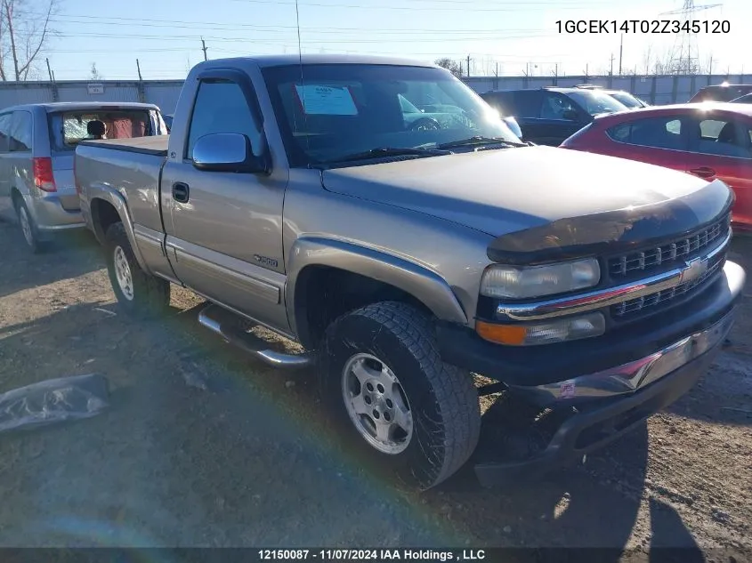 2002 Chevrolet Silverado 1500 VIN: 1GCEK14T02Z345120 Lot: 12150087