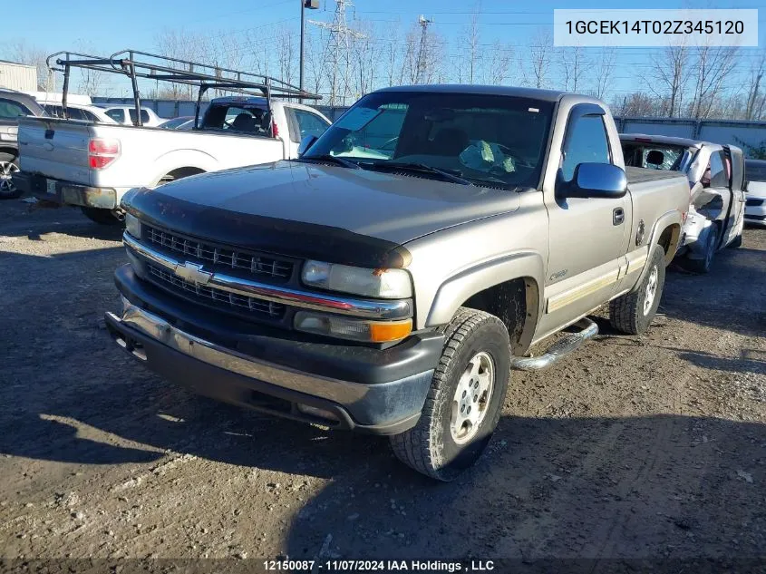 2002 Chevrolet Silverado 1500 VIN: 1GCEK14T02Z345120 Lot: 12150087