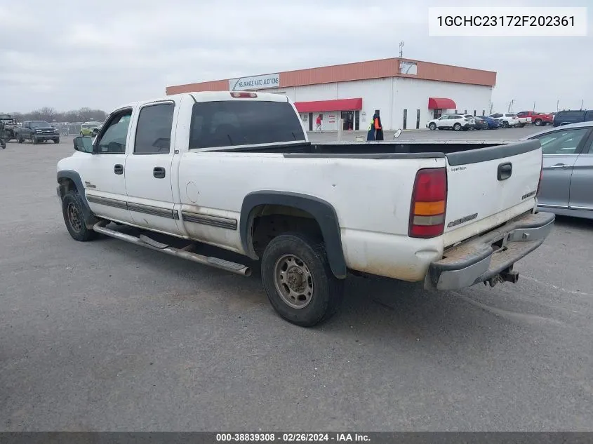 2002 Chevrolet Silverado 2500Hd Ls VIN: 1GCHC23172F202361 Lot: 38839308