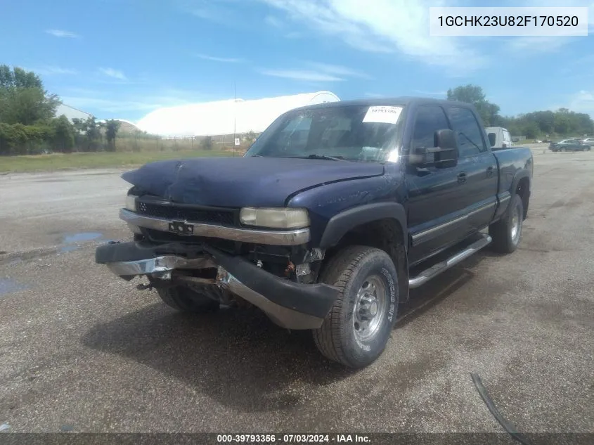 2002 Chevrolet Silverado 2500Hd Ls VIN: 1GCHK23U82F170520 Lot: 39793356