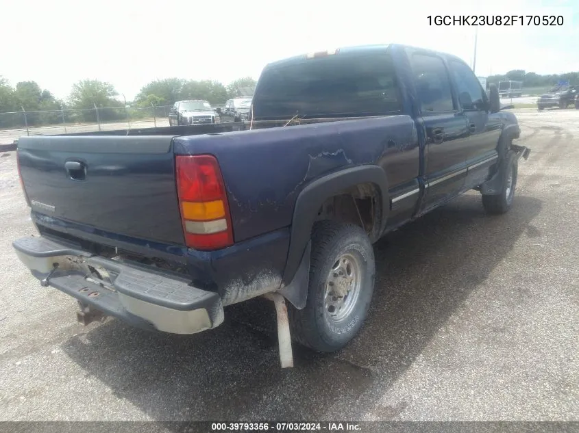 2002 Chevrolet Silverado 2500Hd Ls VIN: 1GCHK23U82F170520 Lot: 39793356