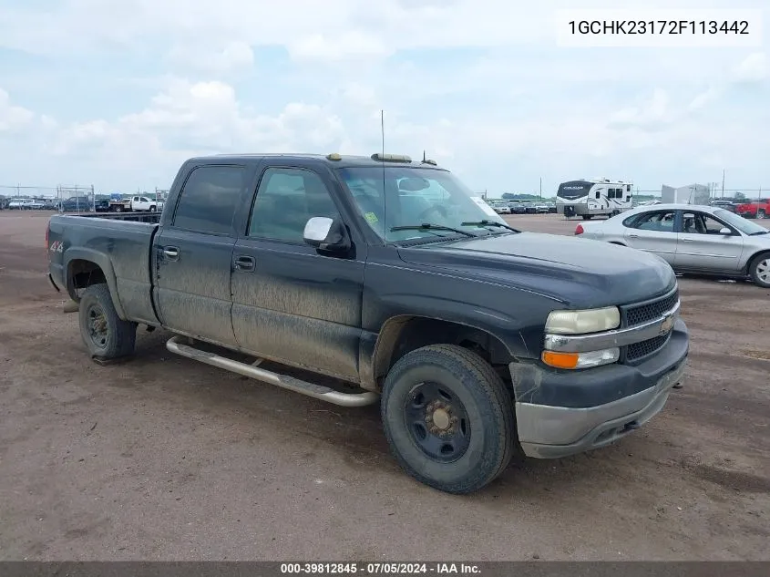 2002 Chevrolet Silverado 2500Hd Lt VIN: 1GCHK23172F113442 Lot: 39812845