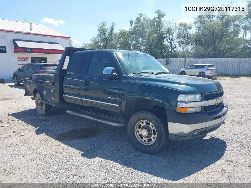 2002 Chevrolet Silverado 2500Hd Ls VIN: 1GCHK29G72E117315 Lot: 39851827