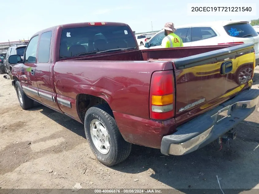 2002 Chevrolet Silverado 1500 Ls VIN: 2GCEC19T721221540 Lot: 40066876