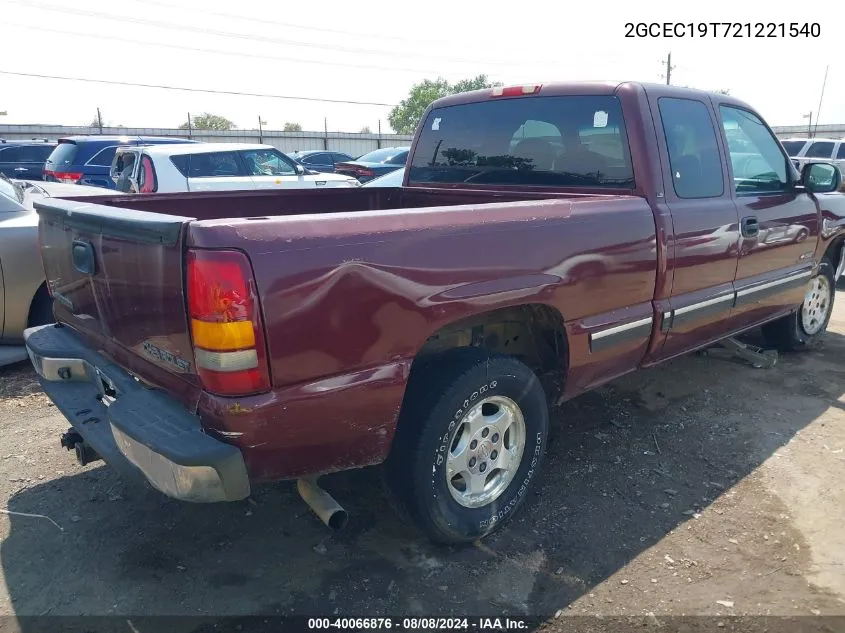 2002 Chevrolet Silverado 1500 Ls VIN: 2GCEC19T721221540 Lot: 40066876