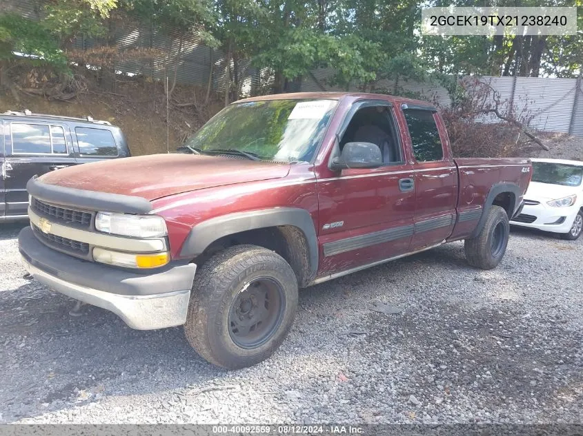 2002 Chevrolet Silverado 1500 Ls VIN: 2GCEK19TX21238240 Lot: 40092559