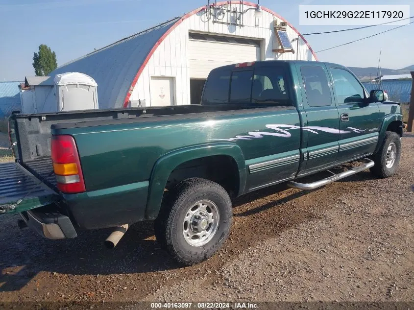 2002 Chevrolet Silverado 2500Hd Ls VIN: 1GCHK29G22E117920 Lot: 40163097