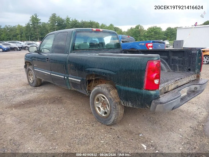 2002 Chevrolet Silverado 1500 Ls VIN: 2GCEK19T921416624 Lot: 40193932