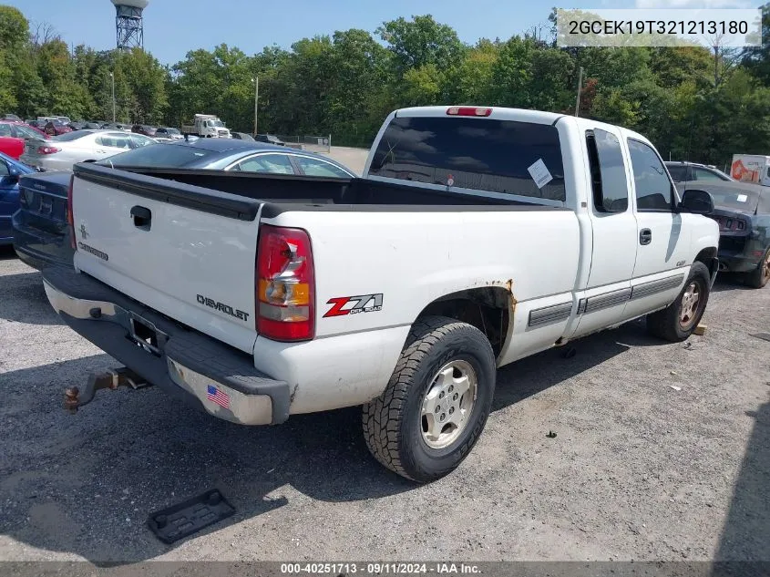 2002 Chevrolet Silverado 1500 Ls VIN: 2GCEK19T321213180 Lot: 40251713