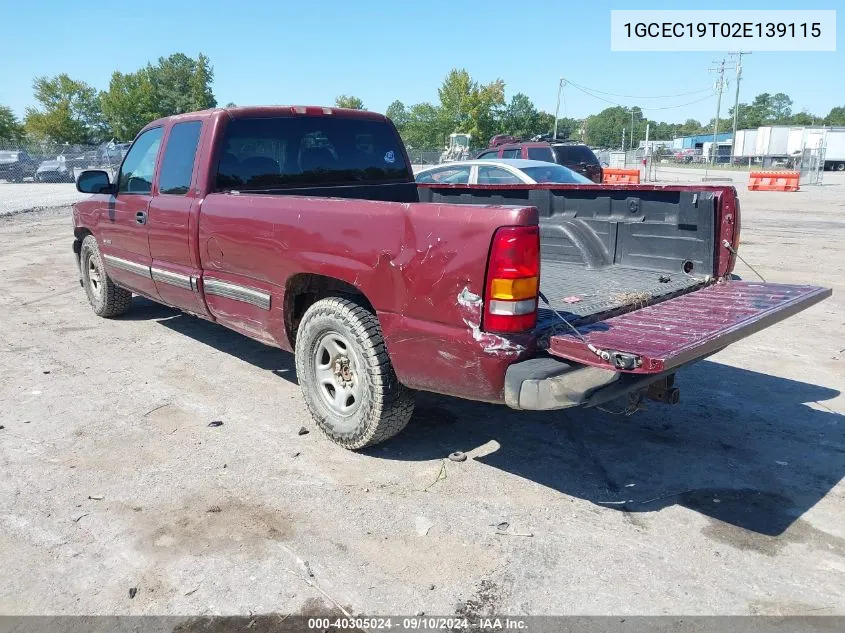 2002 Chevrolet Silverado 1500 Ls VIN: 1GCEC19T02E139115 Lot: 40305024