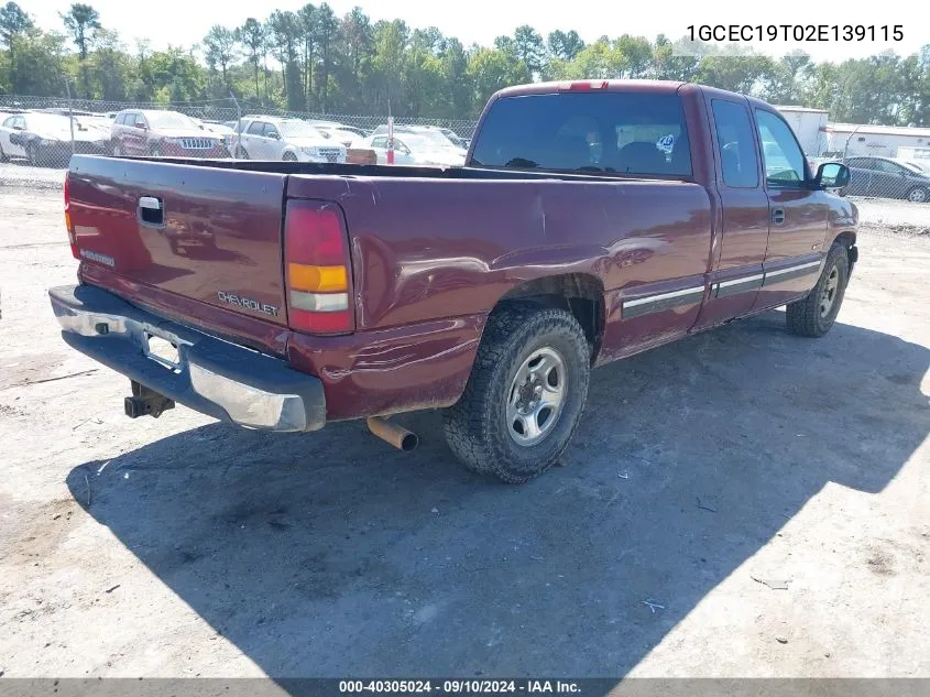 2002 Chevrolet Silverado 1500 Ls VIN: 1GCEC19T02E139115 Lot: 40305024